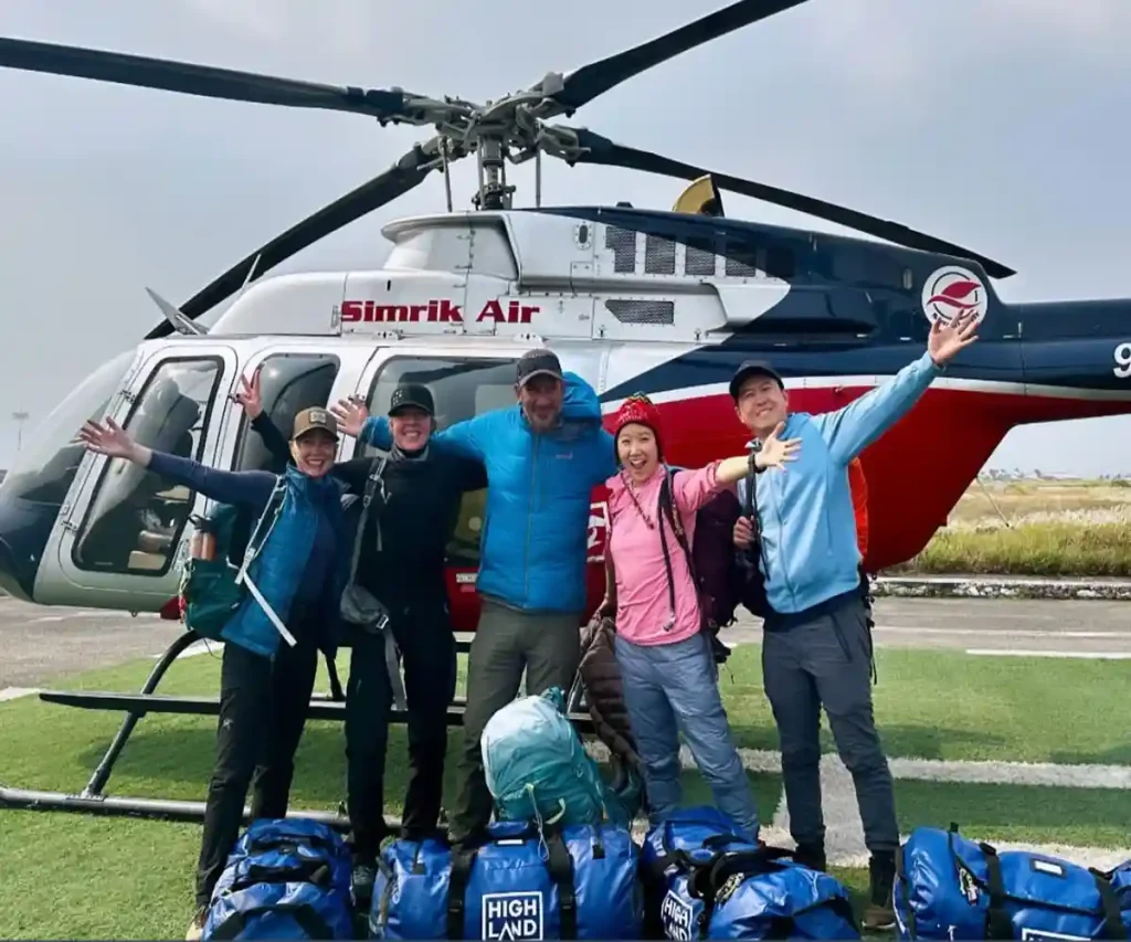 Helicopter return flight to Kathmandu from Gorak Shep
