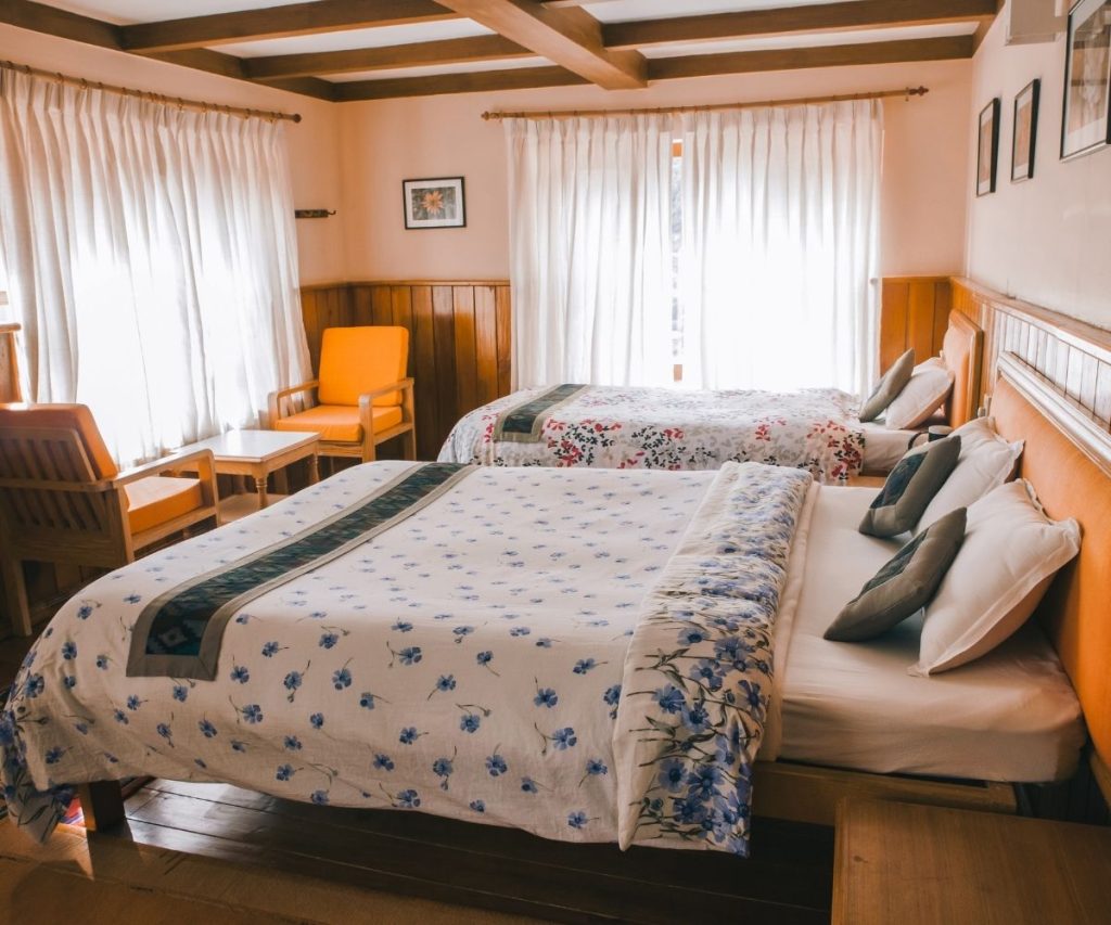 Twin room at a luxury lodge in Namche Bazaar on the Everest Base Camp trail