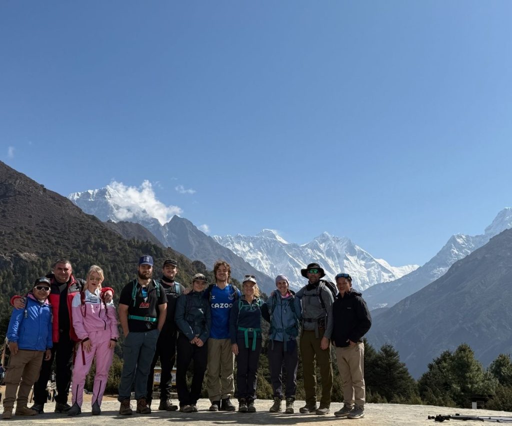 Trekking group on an acclimatization day in Namche Bazaar