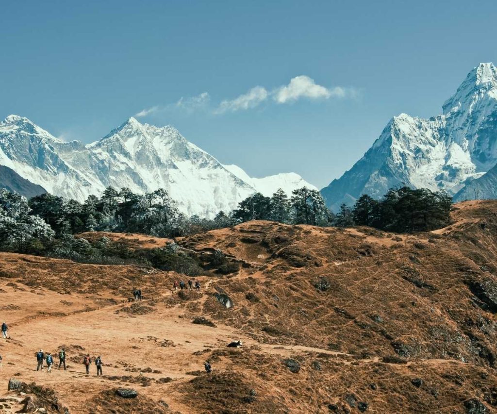 Everest, Lhotse, and Ama Dablam seen from HEV viewpoint